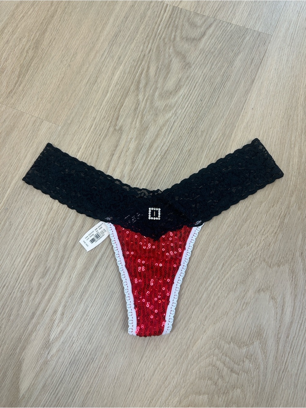 NWT 2011 Y2K Vintage Victoria's Secret Sequin Santa Thong Panty O/S